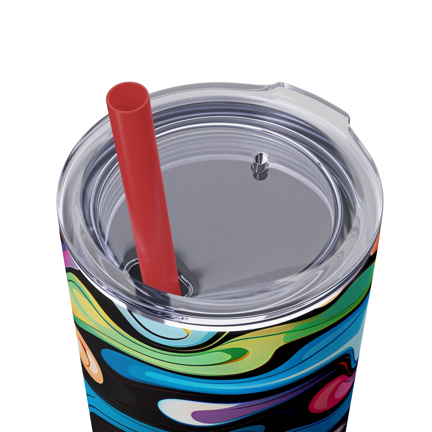 Swirls Tumbler with Straw - Vibrant Vibes & Soul