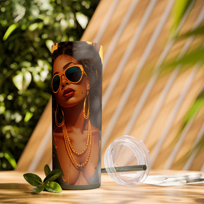 Bossed Up Tumbler with Straw - Vibrant Vibes & Soul