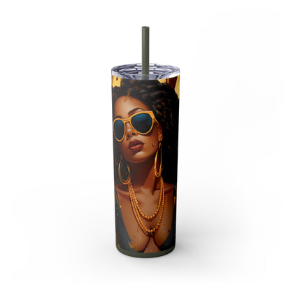 Bossed Up Tumbler with Straw - Vibrant Vibes & Soul