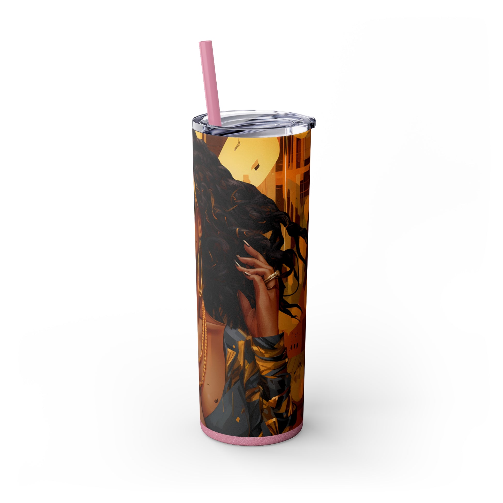 Bossed Up Tumbler with Straw - Vibrant Vibes & Soul