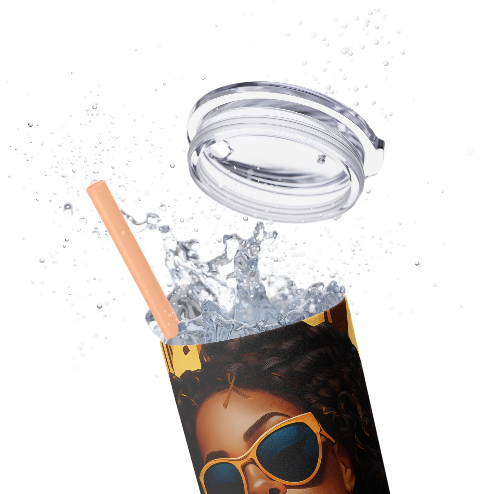 Bossed Up Tumbler with Straw - Vibrant Vibes & Soul