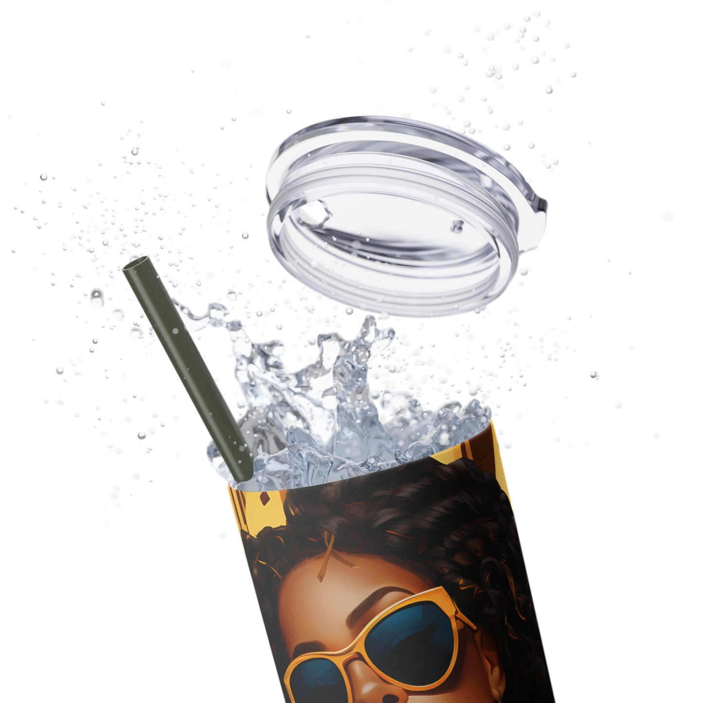 Bossed Up Tumbler with Straw - Vibrant Vibes & Soul