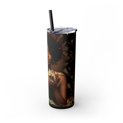 Empowered Wealth Tumbler with Straw - Vibrant Vibes & Soul