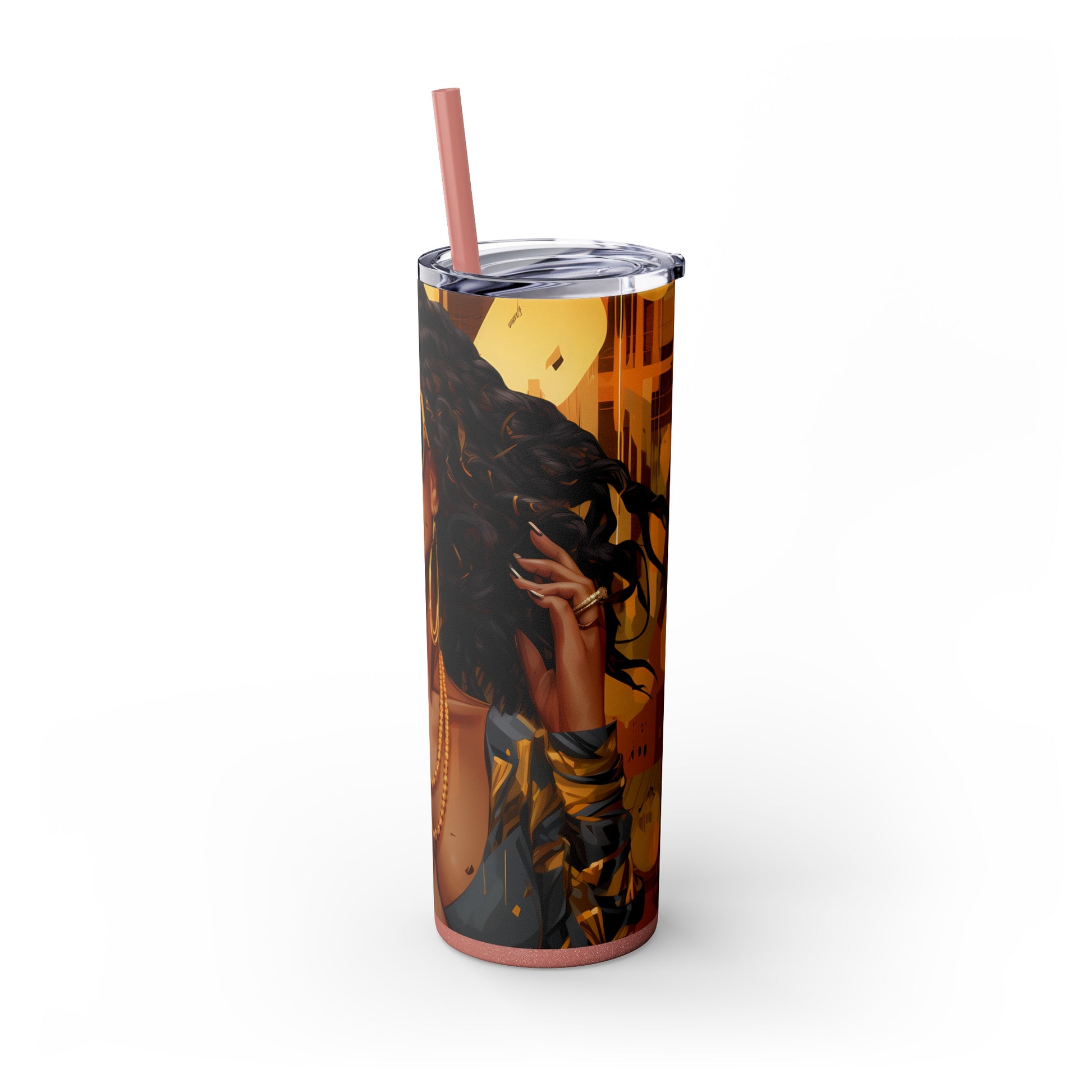 Bossed Up Tumbler with Straw - Vibrant Vibes & Soul