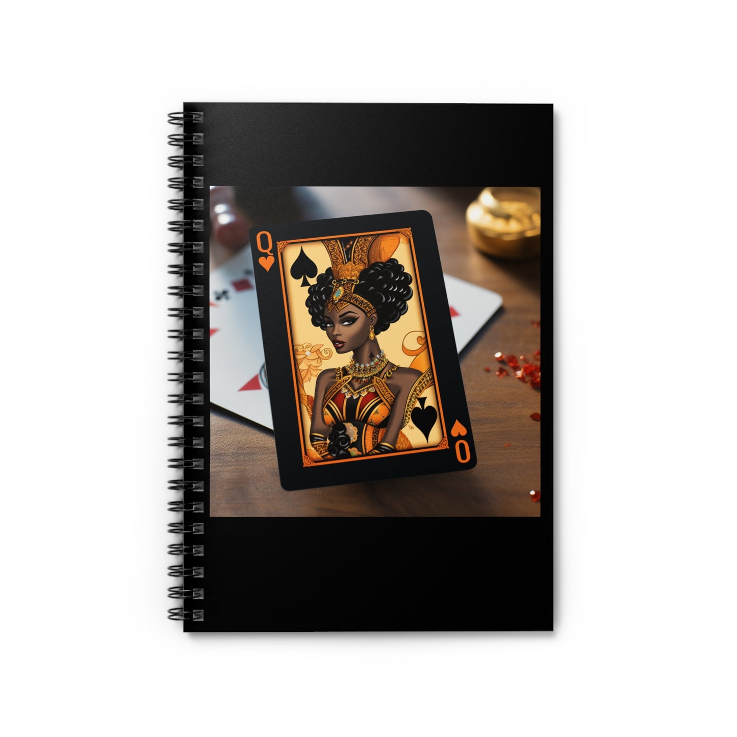 Queen of Spades Spiral Notebook - Vibrant Vibes & Soul