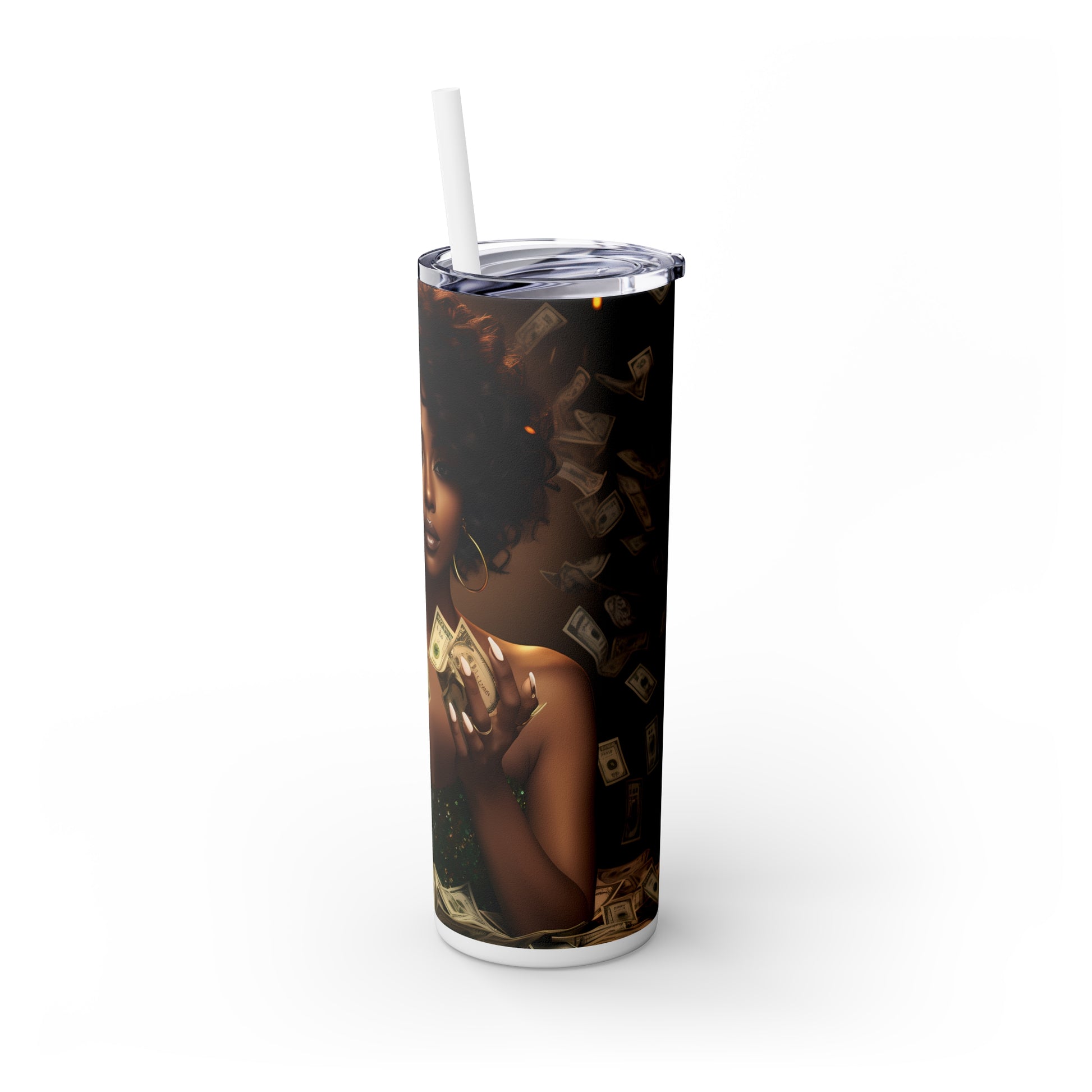 Empowered Wealth Tumbler with Straw - Vibrant Vibes & Soul