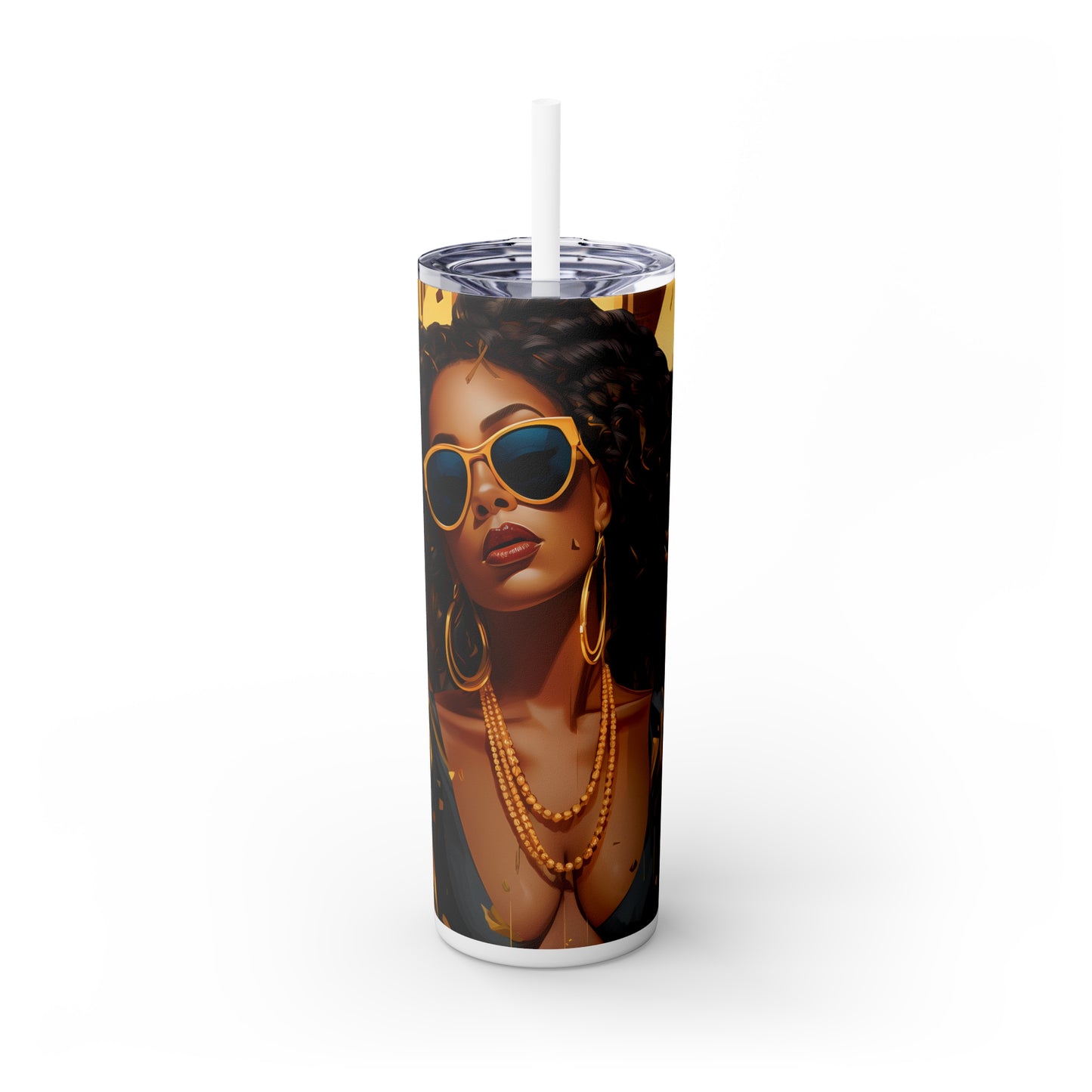 Bossed Up Tumbler with Straw - Vibrant Vibes & Soul