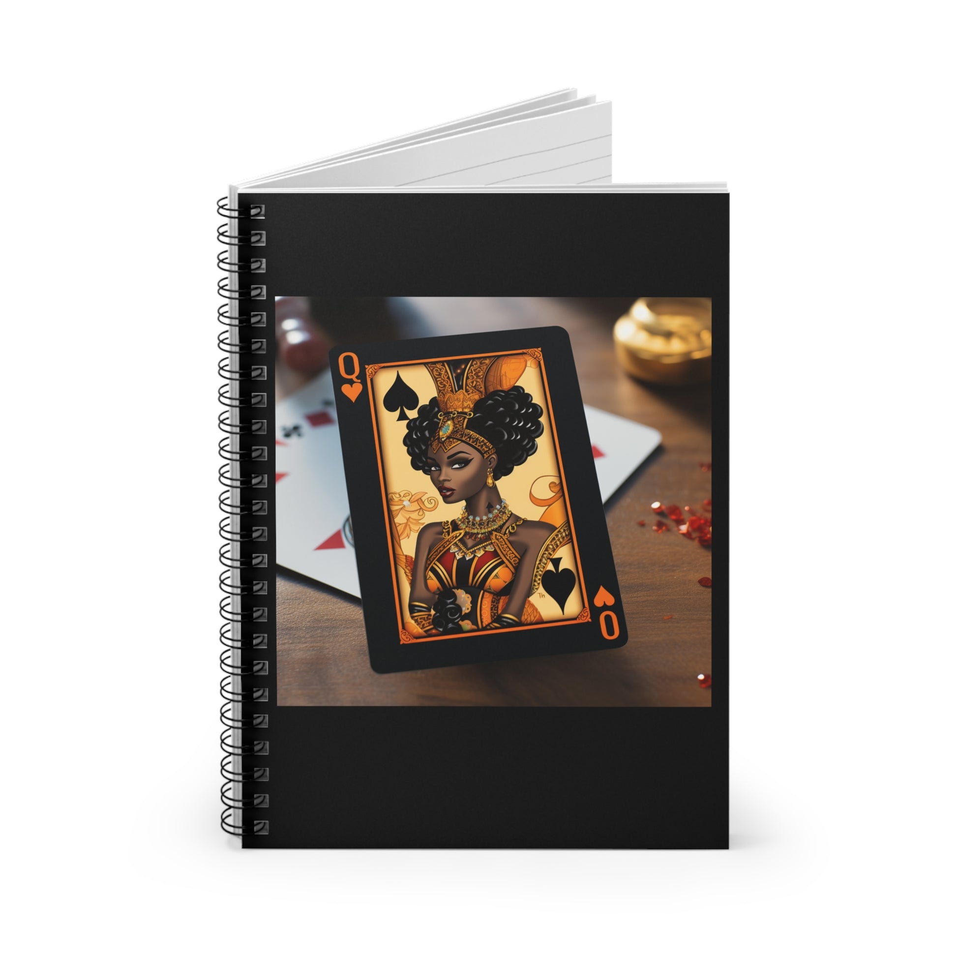 Queen of Spades Spiral Notebook - Vibrant Vibes & Soul