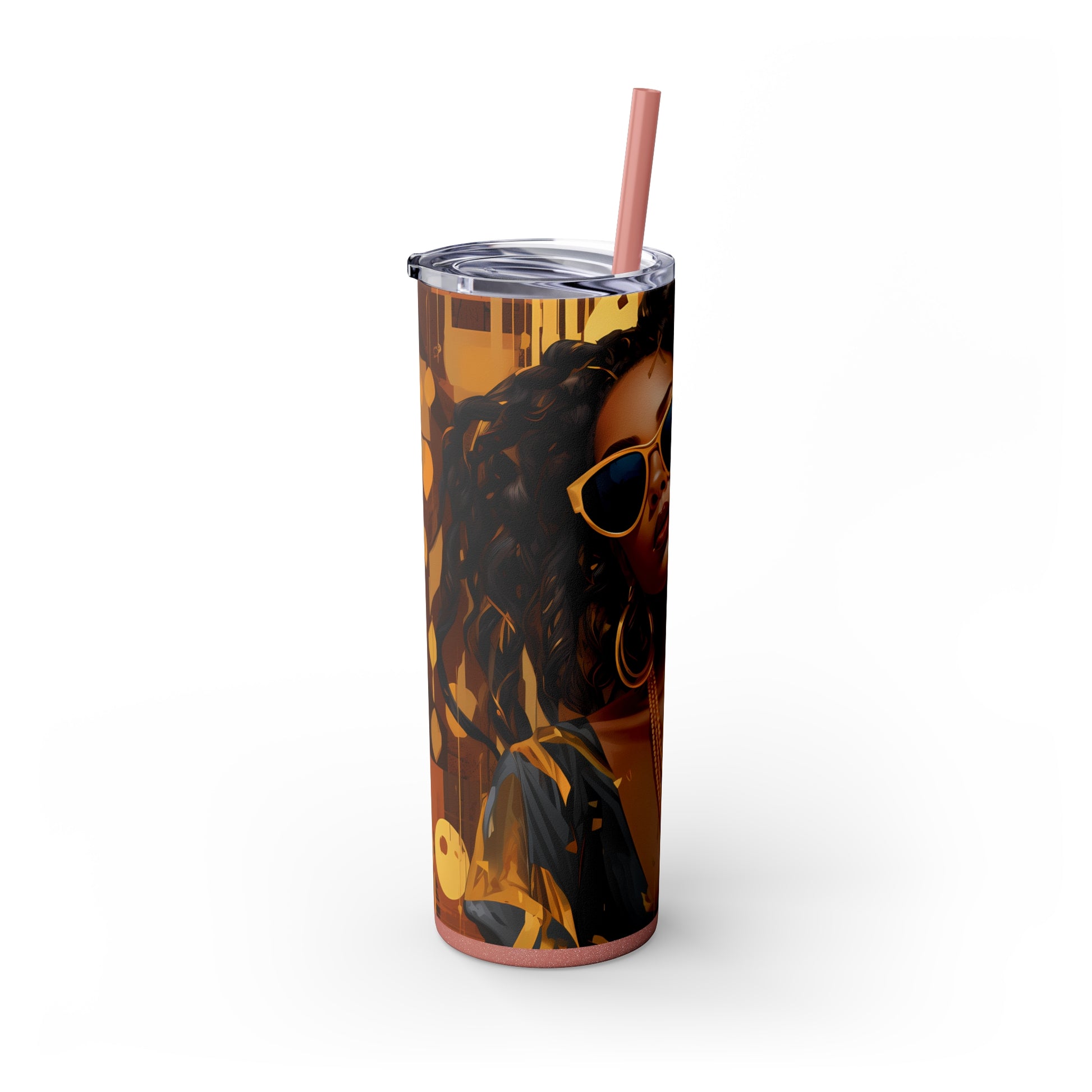 Bossed Up Tumbler with Straw - Vibrant Vibes & Soul