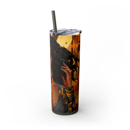 Bossed Up Tumbler with Straw - Vibrant Vibes & Soul