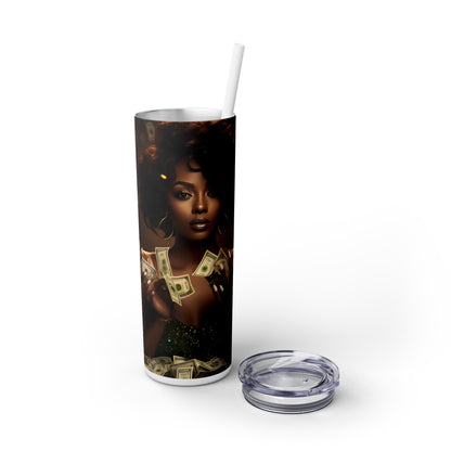 Empowered Wealth Tumbler with Straw - Vibrant Vibes & Soul