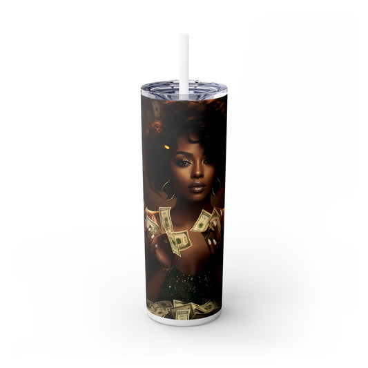 Empowered Wealth Tumbler with Straw - Vibrant Vibes & Soul