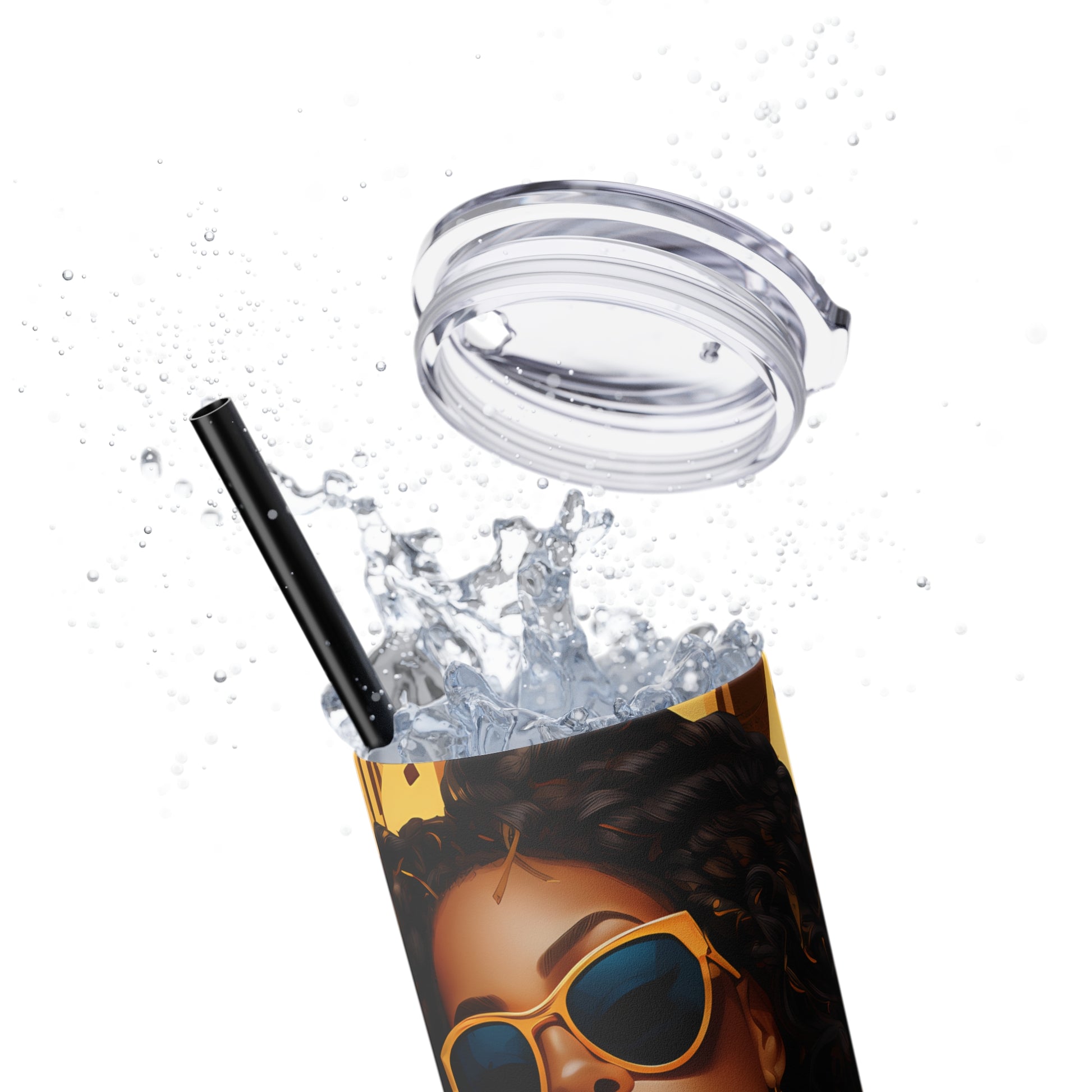 Bossed Up Tumbler with Straw - Vibrant Vibes & Soul