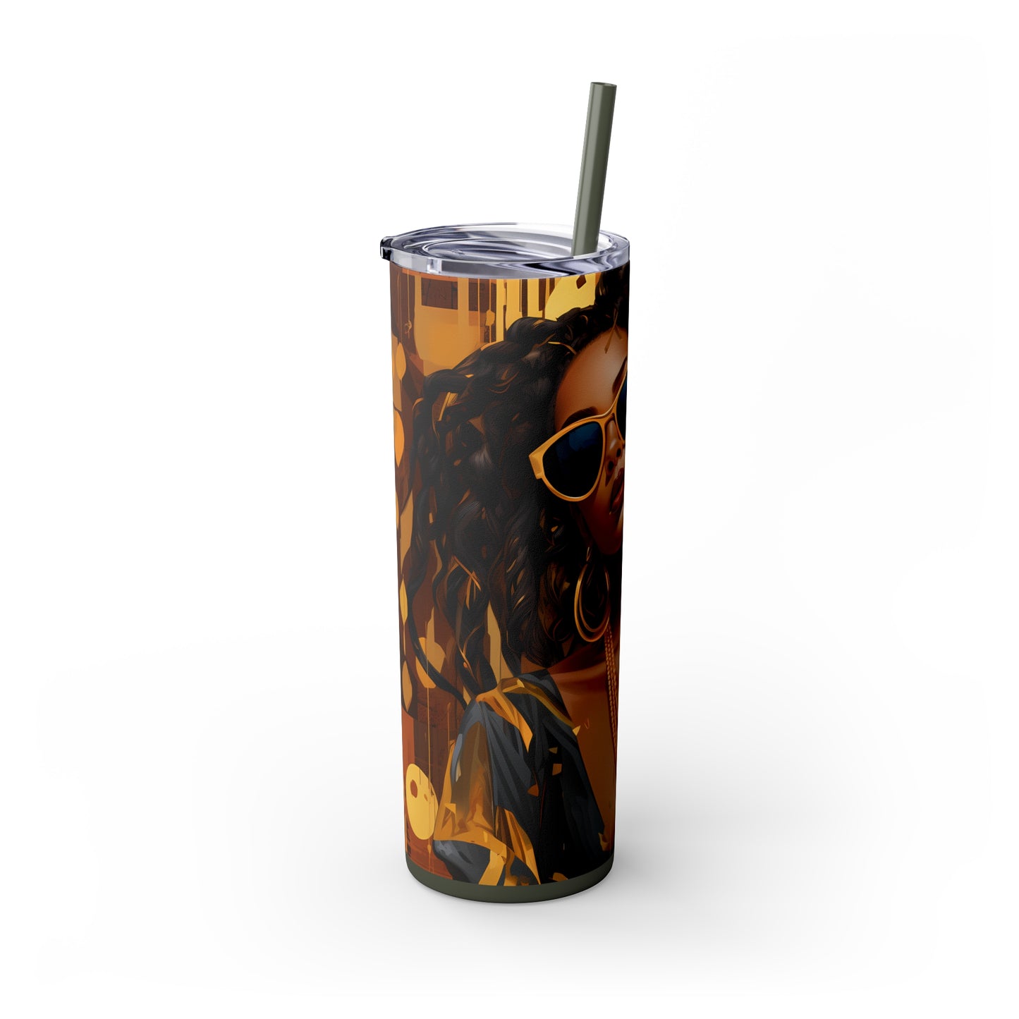 Bossed Up Tumbler with Straw - Vibrant Vibes & Soul