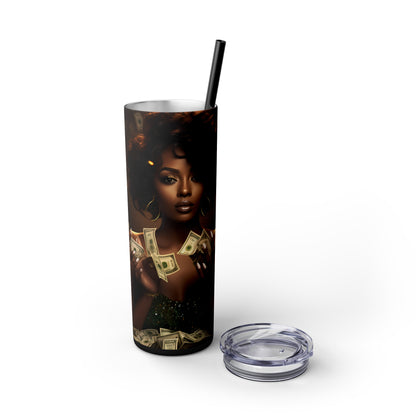 Empowered Wealth Tumbler with Straw - Vibrant Vibes & Soul