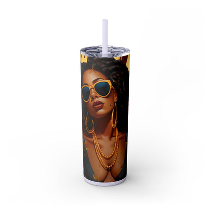 Bossed Up Tumbler with Straw - Vibrant Vibes & Soul