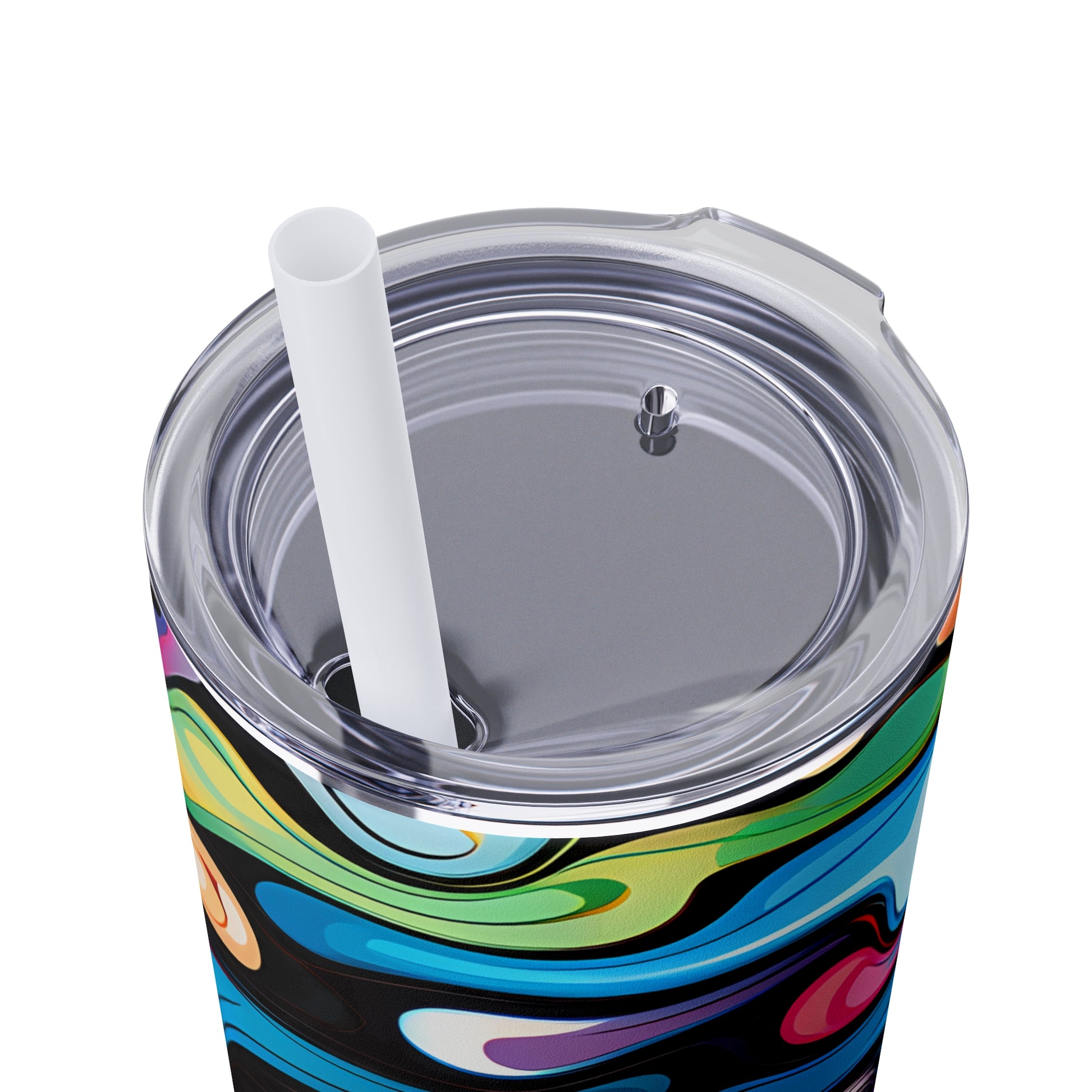 Swirls Tumbler with Straw - Vibrant Vibes & Soul