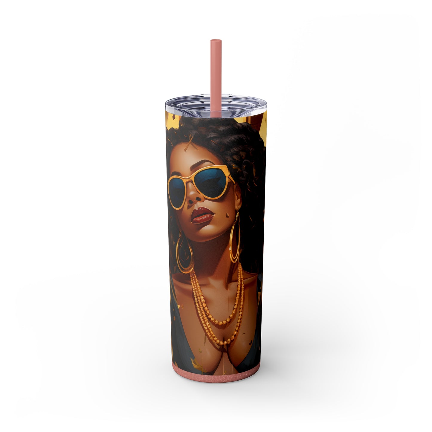 Bossed Up Tumbler with Straw - Vibrant Vibes & Soul