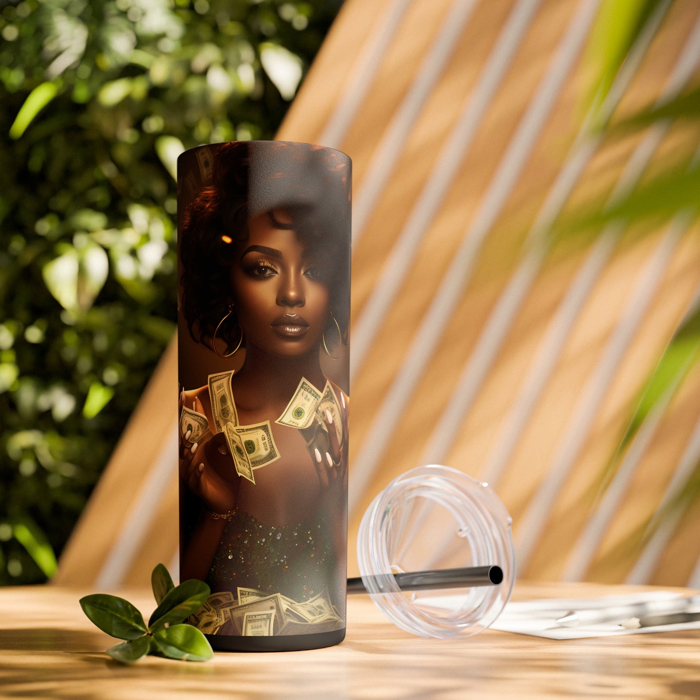 Empowered Wealth Tumbler with Straw - Vibrant Vibes & Soul