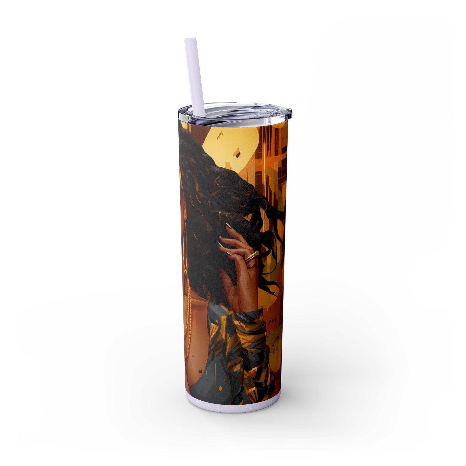 Bossed Up Tumbler with Straw - Vibrant Vibes & Soul