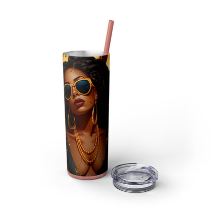 Bossed Up Tumbler with Straw - Vibrant Vibes & Soul