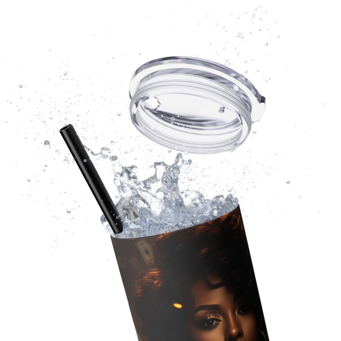 Empowered Wealth Tumbler with Straw - Vibrant Vibes & Soul