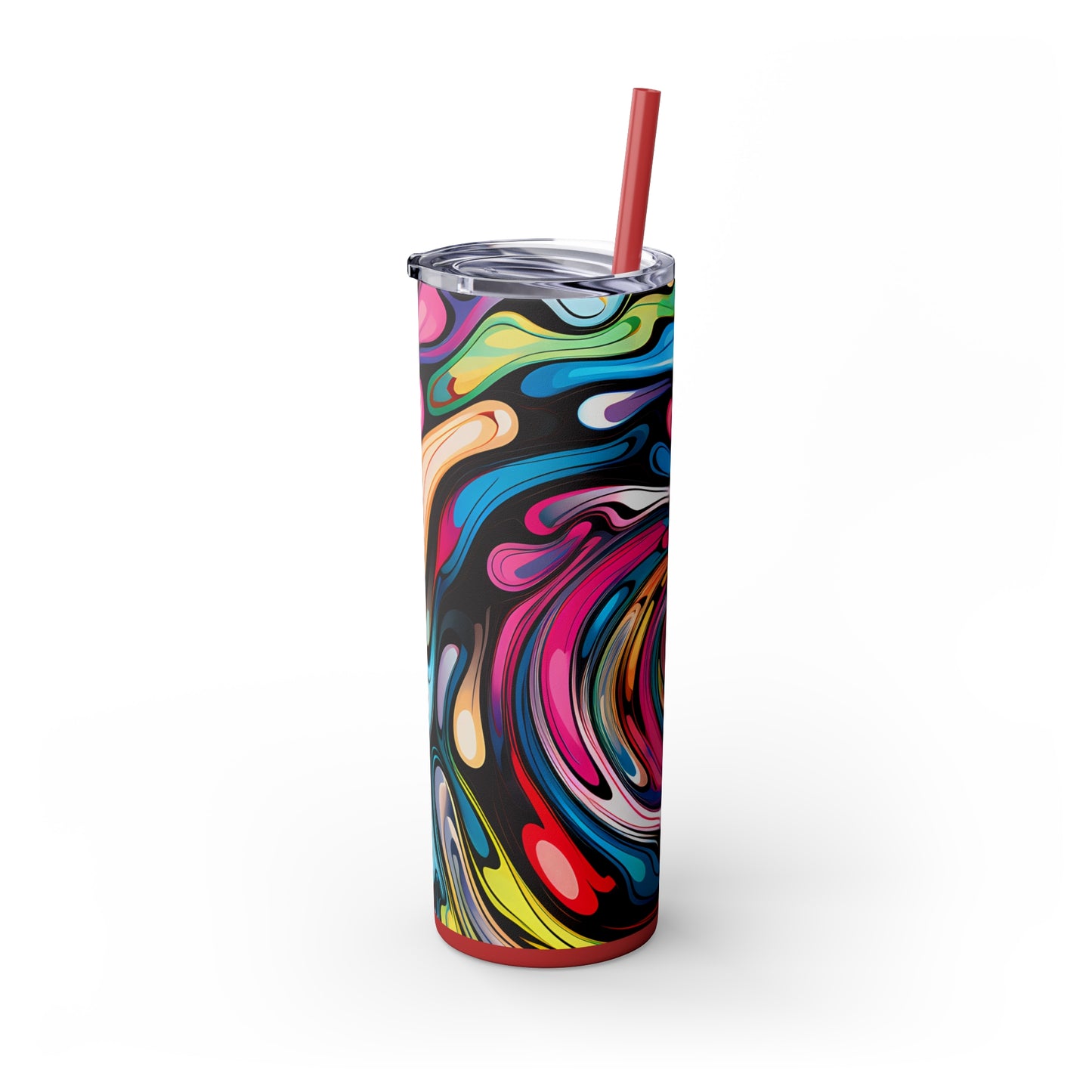 Swirls Tumbler with Straw - Vibrant Vibes & Soul