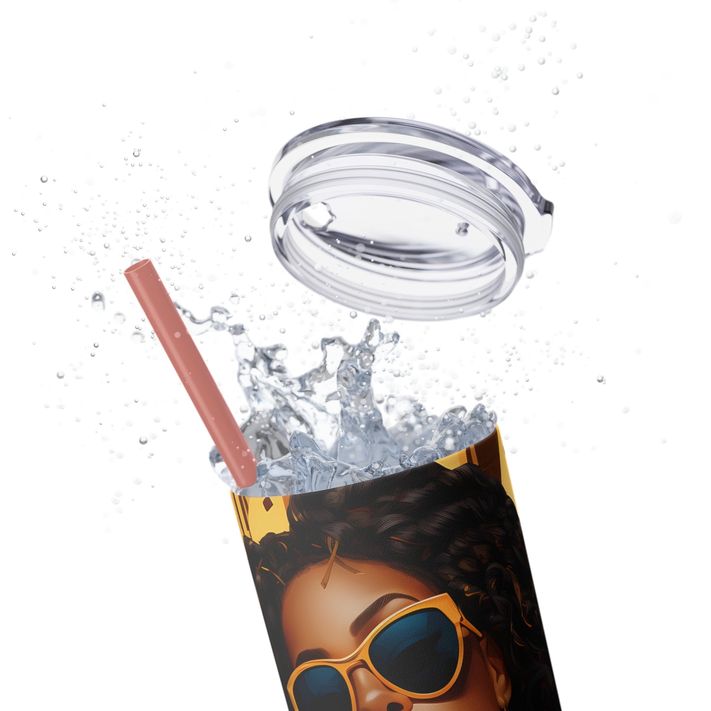 Bossed Up Tumbler with Straw - Vibrant Vibes & Soul