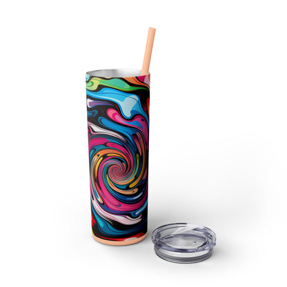 Swirls Tumbler with Straw - Vibrant Vibes & Soul