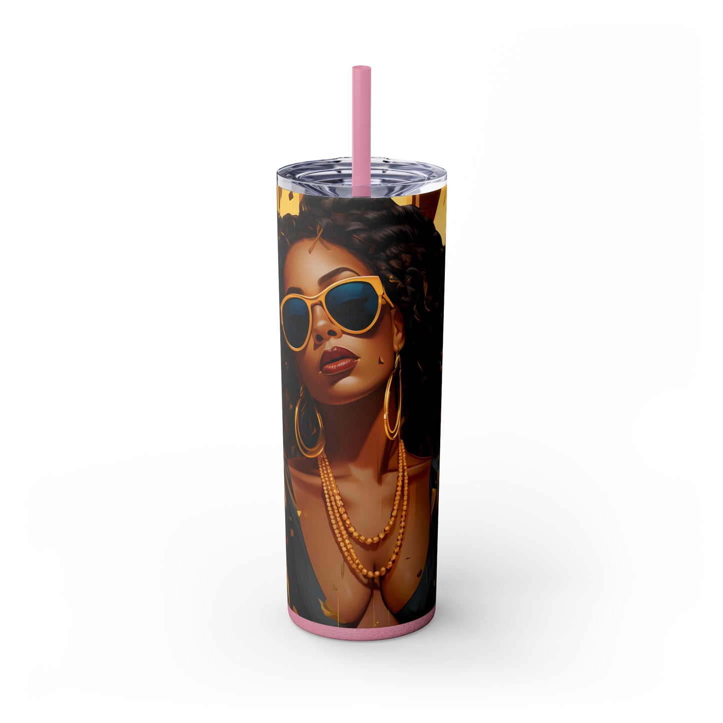 Bossed Up Tumbler with Straw - Vibrant Vibes & Soul